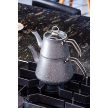 Bonjour Compact Granit Kaplama Çaydanlık Takımı – Gri
