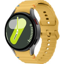 Samsung Galaxy Watch 7 40MM-44MM Ile Uyumlu Metal Tokalı Dalgalı Spor Silikon Kordon