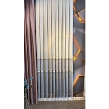 Soft Yatay Çizgi Desen Gri Tonlarında 1-3 Sık Pile Tül Perde, Ütü Istemez Yüksek Kaliteli Tül Perde