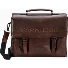Farmhood Memphis Deri Xxl Evrak Çantası, 3 Bölmeli, 39 Cm, Yüksek Kaliteli Hakiki Deri