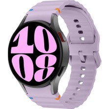 Samsung Galaxy Watch 6 40-43-44-47MM Ile Uyumlu Metal Tokalı Dalgalı Spor Silikon Kordon
