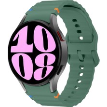 Samsung Galaxy Watch 6 40-43-44-47MM Ile Uyumlu Metal Tokalı Dalgalı Spor Silikon Kordon