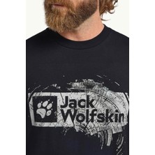 Jack Wolfskin BRAND T M Lacivert Erkek Kısa Kol T-Shirt