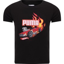 Puma X HOT WHEELS Graphic Siyah Erkek Çocuk Kısa Kol T-Shirt
