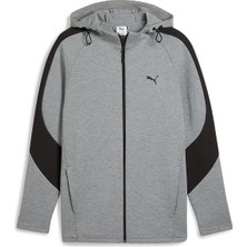 Puma EVOSTRIPE Core FZ Hoodie Gri Erkek Sweatshirt