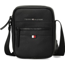 Tommy Hilfiger ESSENTIAL PU MINI REPORTE Siyah Erkek Omuz Çantası