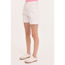 Tommy Hilfiger MOM UH SHORT BH6192 Ekru Kadın Şort