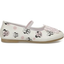 Minnie Mouse Beyaz Kız Çocuk Babet Düz Tabanlı PVC Malzemeden Hafif ve Rahat