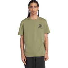 Timberland Short Sleeve Back Logo Gr Haki Erkek Kısa Kol T-Shirt