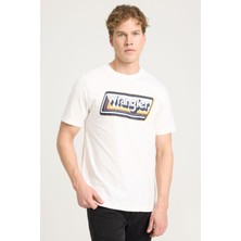 Wrangler Bisiklet Yaka T-shirt Beyaz Erkek Kısa Kol T-Shirt