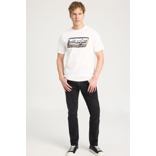 Wrangler Bisiklet Yaka T-shirt Beyaz Erkek Kısa Kol T-Shirt