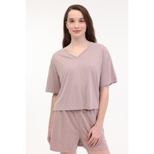 Lumberjack WL PAOLA 11MS451 5FX Vizon Kadın Kısa Kol T-Shirt