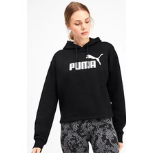 Puma ESS Cropped Logo Hoodie T Siyah Kadın Sweatshirt