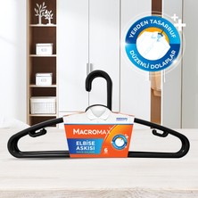 Macromax Elbise Askısı 6'lı Paket, Düzenli Dolaplar İçin Pratik Kıyafet Askısı
