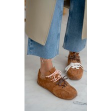 Gabbia Taba Süet Hakiki Deri Kadın Spor Ayakkabi