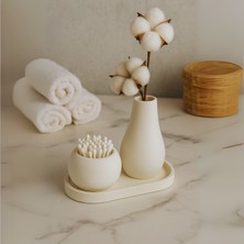 3 Parça El Yapımı Masaüstü Organizer Set – Minimalist Kalemlik, Mumluk ve Tepsi – Modern Masa Dekoru