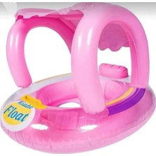 Panda Hediyelik Mavi 0- 3 Yaş Oturaklı Gölgelikli Bebe Flotörü Bebek Simidi Gölgelikli Deniz Havuz Simidi