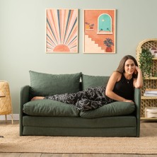 Pafu Saga Xl İkili Katlanır Yataklı Koltuk Keten Haki