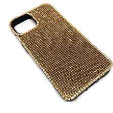 Iphone 13 Pro Uyumlu Uyumlu Kristal Tasli Siyah Telefon Kilifi Altin Tasli
