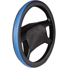 Deri Direksiyon Kilifi Gecme Cemberli Siyah Mavi F 58