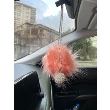 Mini Disko Toplu Tuylu Ponpon Dikiz Ayna Susu Rose Gold