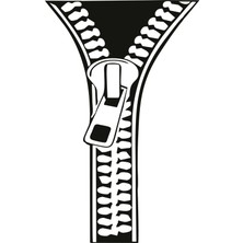 Fermuar Oto Sticker Siyah 12X20CM