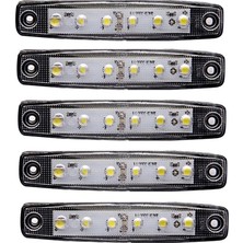 Beyaz Parmak LED Dorse Lamba 6 Ledli 12 24V 5 Li