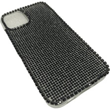 Iphone 12 Mini Uyumlu Kristal Tasli Seffaf Telefon Kilifi Siyah