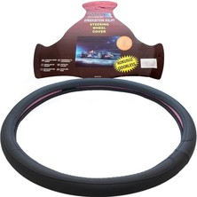 Deri Gecme Otobus Tir Kamyon Direksiyon Kilifi Siyah 50CM