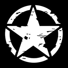 Army Star Askeri Yildiz Oto Sticker Beyaz 22X22CM