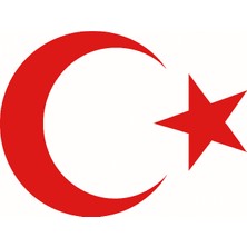 Turk Bayragi Oto Sticker Kirmizi 23X17 cm