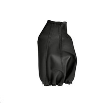 Deri Vites Korugu Duz Siyah Dikisli