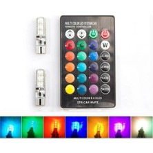 T10 LED Park Ampulu Rgb Kumandali Silikonlu Model 16 Renk 2 Li