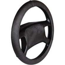 Deri Direksiyon Kilifi Gecme Desenli Siyah F 139