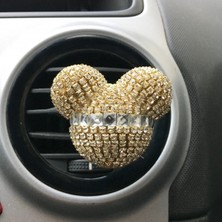 Kristal Tasli Panda Havalandirma Klips Oto Kokusu Altin