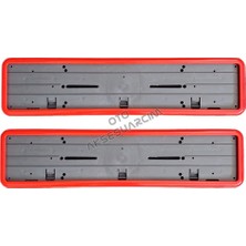 Cerceveli Plakalik Plaka Altligi Kirmizi 2 Li