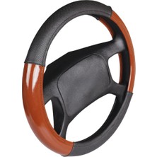 Deri Direksiyon Kilifi Gecme 4 Parca Siyah Kahverengi F 87