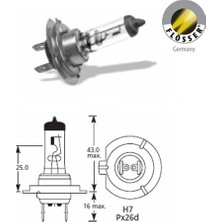 Flosher H7 Halojen Far Ampulu 12 Volt 60 55 Watt