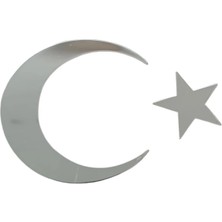 Ay Yildiz Metal Oto Sticker Krom 7X5CM