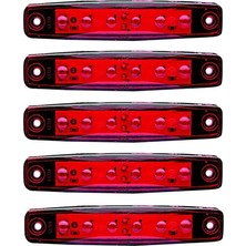 Kirmizi Parmak LED Dorse Lamba 6 Ledli 12 24V 5 Li