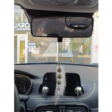 Disko Toplu Metal Yildiz Dikiz Ayna Susu Beyaz Tuylu