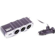 Oto Cakmaklik Coklayici 3 Lu Cakmak Soketi 1 USB Girisi ONT128
