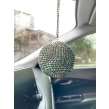 Kristal Tasli Disko Topu Dikiz Ayna Susu Kucuk 6cm Zumrut Yesil