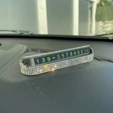 Kristal Tasli Miknatisli Acilir Kapanir Arac Telefon Park Numaratoru Gumus