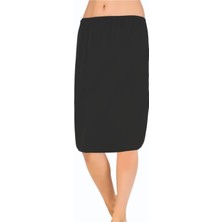 Kadın Düz Ipeksi Dokulu Mikrofiber Midi Jupon Q1002