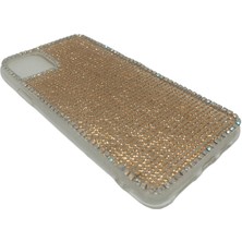 Iphone 12 Pro Max Uyumlu Kristal Tasli Seffaf Telefon Kilifi Altin