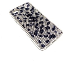 Iphone 7 8 Uyumlu Kristal Tasli Telefon Kilifi Siyah Gumus Leopars Desen