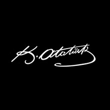 K Ataturk Imzali Oto Sticker Beyaz 20X7CM