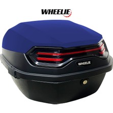 WHEELIE XT08-BL 32 Litre Motosiklet Arka Çanta Mavi Mat Su Geçirmez ABS Çift Kilitleme Üniversal