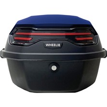 WHEELIE XT08-BL 32 Litre Motosiklet Arka Çanta Mavi Mat Su Geçirmez ABS Çift Kilitleme Üniversal